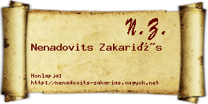 Nenadovits Zakariás névjegykártya